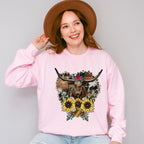 Bull Sunflower Design - Farm Animals Unisex Crewneck T-Shirt Sweatshirt Hoodie