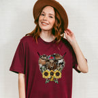 Bull Sunflower Design - Farm Animals Unisex Crewneck T-Shirt Sweatshirt Hoodie