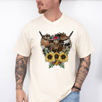 Bull Sunflower Design - Farm Animals Unisex Crewneck T-Shirt Sweatshirt Hoodie