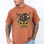 Bull Sunflower Design - Farm Animals Unisex Crewneck T-Shirt Sweatshirt Hoodie