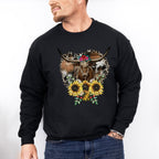 Bull Sunflower Design - Farm Animals Unisex Crewneck T-Shirt Sweatshirt Hoodie