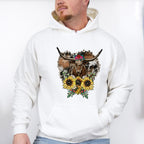 Bull Sunflower Design - Farm Animals Unisex Crewneck T-Shirt Sweatshirt Hoodie