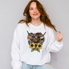 Bull Sunflower Design - Farm Animals Unisex Crewneck T-Shirt Sweatshirt Hoodie