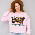 Peace Love Cowboys - Farm Animals Unisex Crewneck T-Shirt Sweatshirt Hoodie