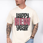 Happy New Year Glitter Design - New Years Unisex Crewneck T-Shirt Sweatshirt Hoodie