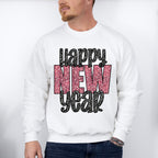 Happy New Year Glitter Design - New Years Unisex Crewneck T-Shirt Sweatshirt Hoodie