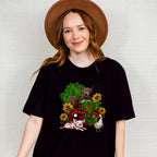 Farm Animals Truck And Flower Design - Farm Animals Unisex Crewneck T-Shirt Sweatshirt Hoodie