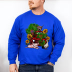 Farm Animals Truck And Flower Design - Farm Animals Unisex Crewneck T-Shirt Sweatshirt Hoodie