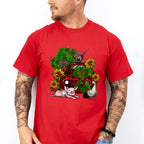 Farm Animals Truck And Flower Design - Farm Animals Unisex Crewneck T-Shirt Sweatshirt Hoodie