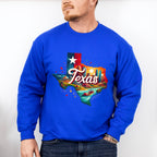 Colorful Texas State Design - States & Cities Unisex Crewneck T-Shirt Sweatshirt Hoodie
