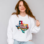 Colorful Texas State Design - States & Cities Unisex Crewneck T-Shirt Sweatshirt Hoodie