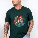 Colorful Virginia State Design - States & Cities Unisex Crewneck T-Shirt Sweatshirt Hoodie