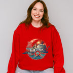 Colorful Virginia State Design - States & Cities Unisex Crewneck T-Shirt Sweatshirt Hoodie