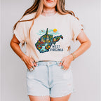 Colorful West Virginia State Design - States & Cities Unisex Crewneck T-Shirt Sweatshirt Hoodie