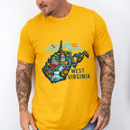 Colorful West Virginia State Design - States & Cities Unisex Crewneck T-Shirt Sweatshirt Hoodie