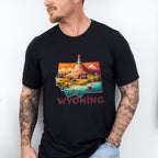 Colorful Wyoming State Design - States & Cities Unisex Crewneck T-Shirt Sweatshirt Hoodie