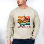Colorful Wyoming State Design - States & Cities Unisex Crewneck T-Shirt Sweatshirt Hoodie