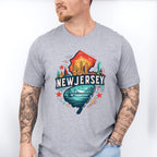 Colorful New Jersey State Design - States & Cities Unisex Crewneck T-Shirt Sweatshirt Hoodie