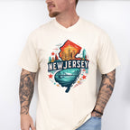 Colorful New Jersey State Design - States & Cities Unisex Crewneck T-Shirt Sweatshirt Hoodie