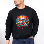 Colorful New Mexico State Design - States & Cities Unisex Crewneck T-Shirt Sweatshirt Hoodie