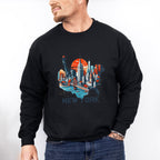 Colorful New York State Design - States & Cities Unisex Crewneck T-Shirt Sweatshirt Hoodie