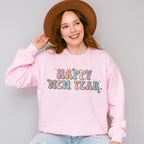 Happy New Year Flowers Design - New Years Unisex Crewneck T-Shirt Sweatshirt Hoodie