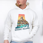 Colorful Rhode Island State Design - States & Cities Unisex Crewneck T-Shirt Sweatshirt Hoodie