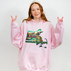 Colorful Massachusetts Design - States & Cities Unisex Crewneck T-Shirt Sweatshirt Hoodie