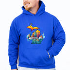 Colorful Michigan Design - States & Cities Unisex Crewneck T-Shirt Sweatshirt Hoodie