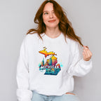 Colorful Michigan Design - States & Cities Unisex Crewneck T-Shirt Sweatshirt Hoodie