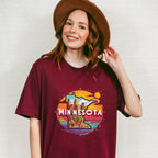 Colorful Minnesota Design - States & Cities Unisex Crewneck T-Shirt Sweatshirt Hoodie