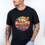 Colorful Minnesota Design - States & Cities Unisex Crewneck T-Shirt Sweatshirt Hoodie