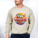 Colorful Minnesota Design - States & Cities Unisex Crewneck T-Shirt Sweatshirt Hoodie