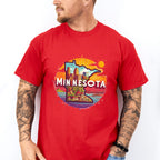 Colorful Minnesota Design - States & Cities Unisex Crewneck T-Shirt Sweatshirt Hoodie