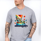 Colorful Mississippi Design - States & Cities Unisex Crewneck T-Shirt Sweatshirt Hoodie