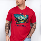 Colorful Montana Design - States & Cities Unisex Crewneck T-Shirt Sweatshirt Hoodie