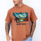 Colorful Montana Design - States & Cities Unisex Crewneck T-Shirt Sweatshirt Hoodie