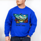 Colorful Montana Design - States & Cities Unisex Crewneck T-Shirt Sweatshirt Hoodie