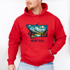 Colorful Montana Design - States & Cities Unisex Crewneck T-Shirt Sweatshirt Hoodie