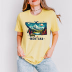 Colorful Montana Design - States & Cities Unisex Crewneck T-Shirt Sweatshirt Hoodie
