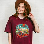 Colorful Nebraska Design - States & Cities Unisex Crewneck T-Shirt Sweatshirt Hoodie
