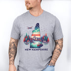 Colorful New Hampshire Design - States & Cities Unisex Crewneck T-Shirt Sweatshirt Hoodie