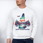 Colorful New Hampshire Design - States & Cities Unisex Crewneck T-Shirt Sweatshirt Hoodie