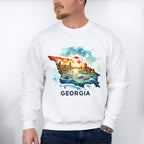 Colorful Georgia Design - States & Cities Unisex Crewneck T-Shirt Sweatshirt Hoodie