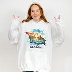 Colorful Georgia Design - States & Cities Unisex Crewneck T-Shirt Sweatshirt Hoodie