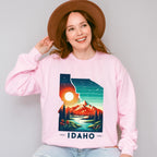 Colorful Idaho Design - States & Cities Unisex Crewneck T-Shirt Sweatshirt Hoodie