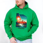Colorful Idaho Design - States & Cities Unisex Crewneck T-Shirt Sweatshirt Hoodie