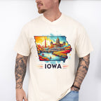 Colorful Iowa Design - States & Cities Unisex Crewneck T-Shirt Sweatshirt Hoodie