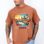Colorful Iowa Design - States & Cities Unisex Crewneck T-Shirt Sweatshirt Hoodie
