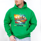 Colorful Iowa Design - States & Cities Unisex Crewneck T-Shirt Sweatshirt Hoodie